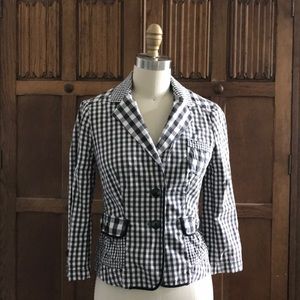 Anthro Taikonhu Black & white multi gingham blazer